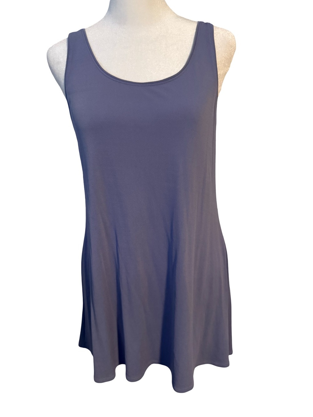 Eileen Fisher Women’s Silk Sleeveless Scoop Neck Top Blue Size S Minimalist